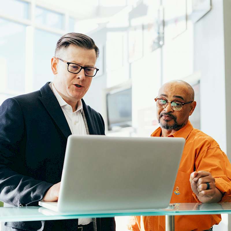 IT Guy and Business owner discussing computer technology needs